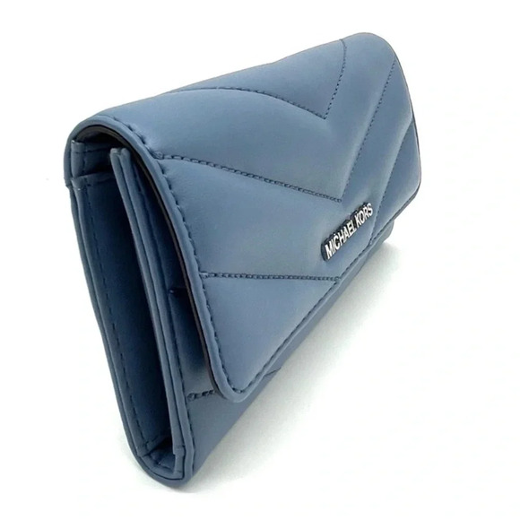 Michael Kors Large Trifold Wallet Blue Lagoon (NWT) - Picture 4 of 9